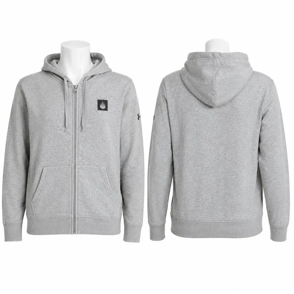 Under Armour IMG Academy Full Zip Hoodie Men's Large Gray Fleece Sweatshirt